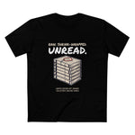 "Raw. Shrink-Wrapped. Unread." Funny Book Collector & Reader Staple T-Shirt