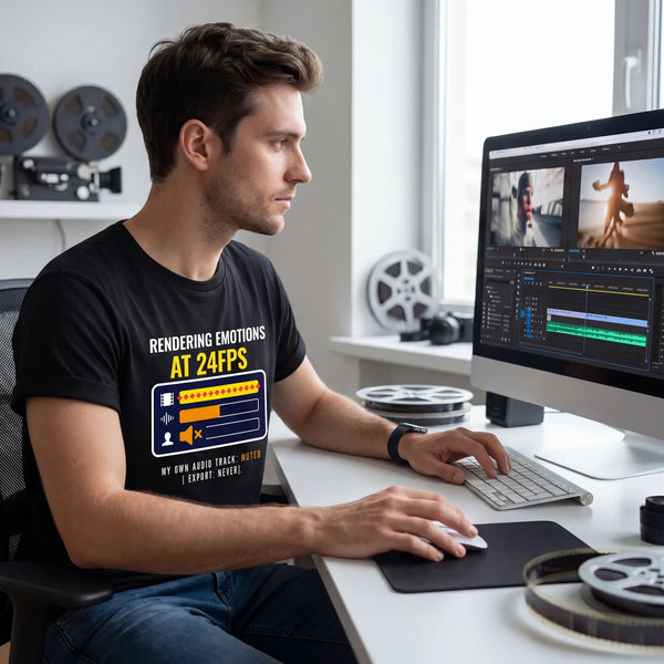Rendering Emotions At 24FPS" Video Editor & Animator Heavyweight Oversized T-Shirt