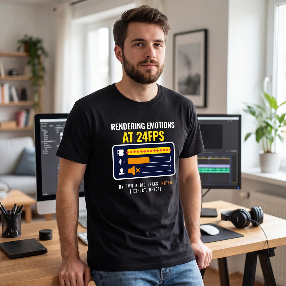 Rendering Emotions At 24FPS" Video Editor & Animator Heavyweight Oversized T-Shirt
