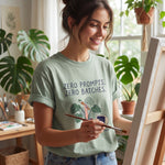 "Zero Prompts. Zero Batches." Funny Anti-AI Artist & Plant Lover Comfort Colors T-Shirt