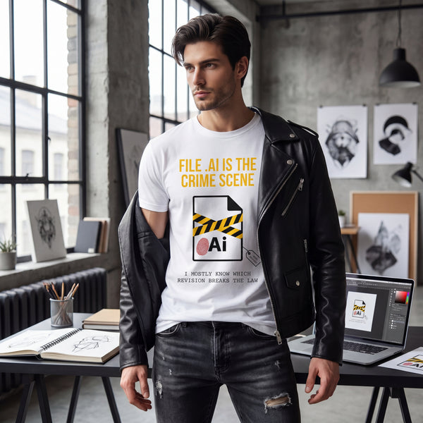 "File .AI Is The Crime Scene" Funny Graphic Designer Comfort Colors 1717 T-Shirt