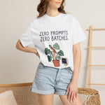 "Zero Prompts. Zero Batches." Funny Anti-AI Artist & Plant Lover Comfort Colors T-Shirt