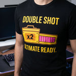 "Double Shot Ultimate Ready" Gamer T-Shirt, Funny Esports Power Up Tee, Premium Bella+Canvas 3001